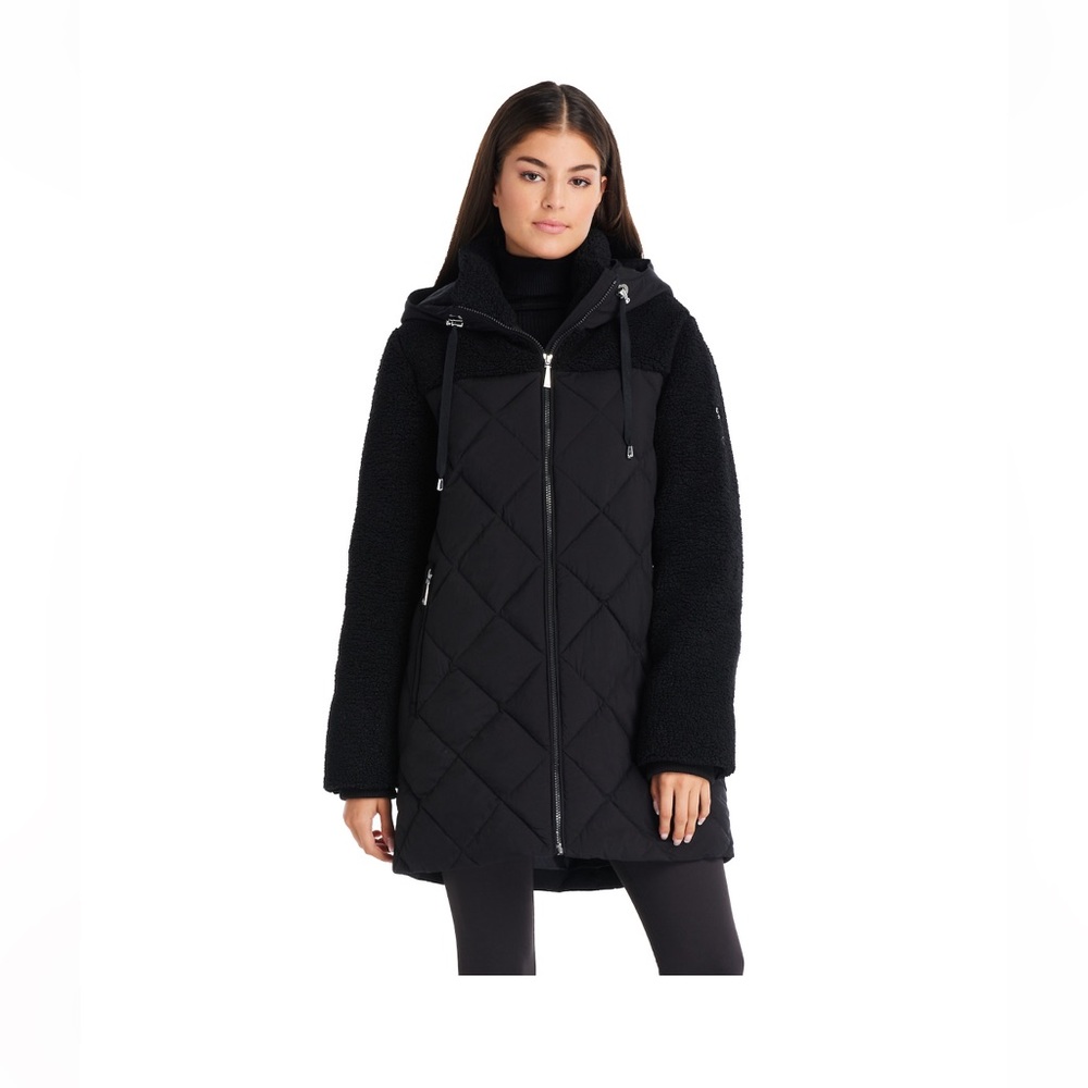 Women's Koolaburra Black Quilted Hooded Winter Coat